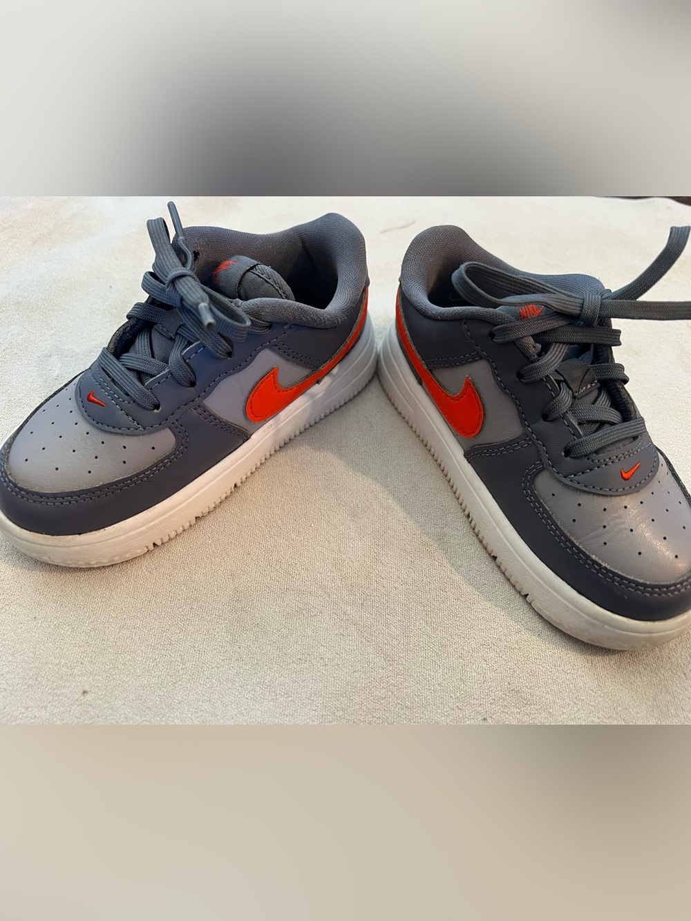 Nike Toddler Grey & Orange Low-Top Sneakers; 9c